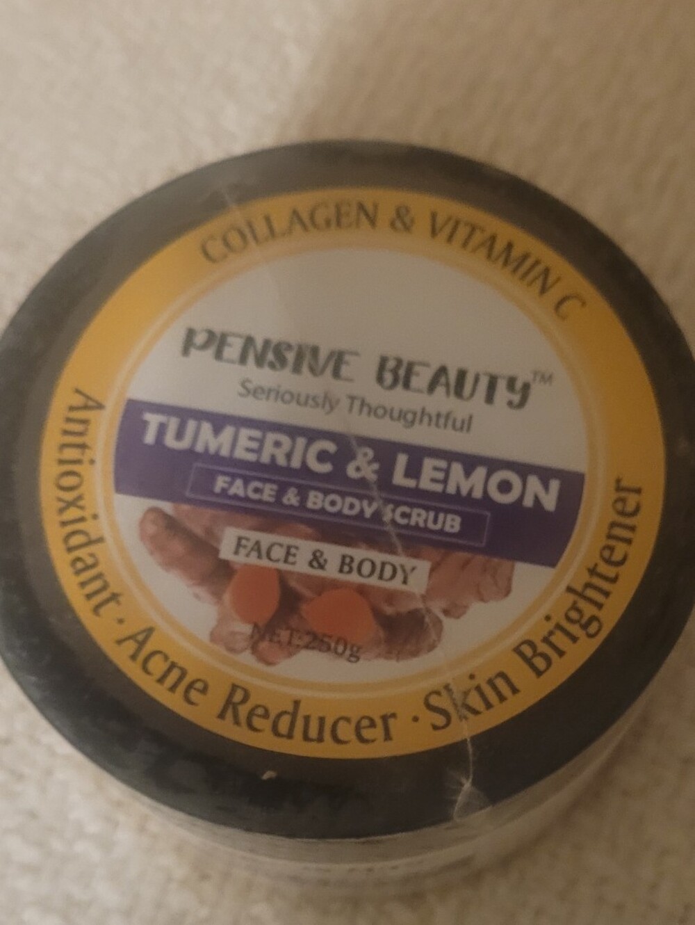 Tumeric & Lemon Face & Body Scrub - Yellow - Picture 1 of 6